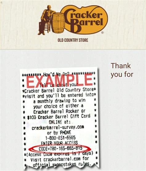 cracker barrel survey sweepstakes rules|Cracker Barrel